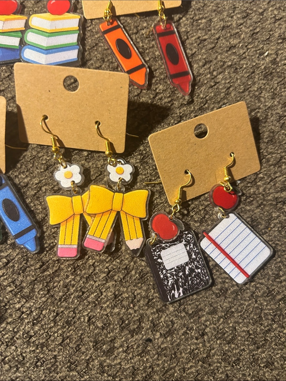 5 Pair Teacher Earring Bundle - Picture 2 of 3